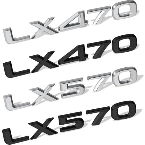 Car Rear Trunk LX470 LX570 Font Number Nameplate Car Tuning For Lexus LX 470 570 Tail Tailgate Letter Emblem Decor Sticker Black
