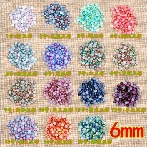 Free Shipping 6mm 150pcs, ABS Half Round Imitation Pearls Beads,Flatback Pearls,DIY Beads For Clothing/ Phone/Crafts Nail Art