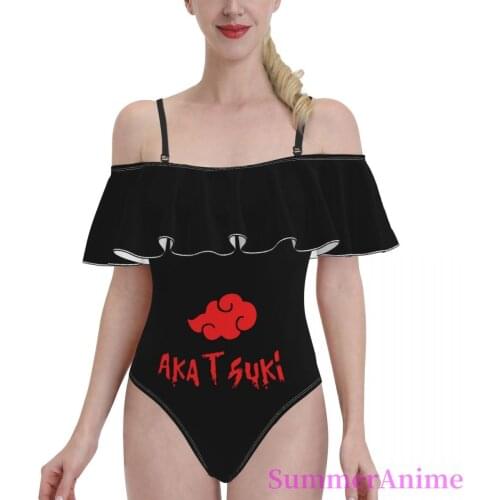 Bikinis Akatsuki Exotic 2021 Women Flounce Swimsuit high Waist dress sets Anime Manga bathing suit SwimSuit