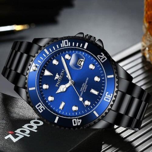 New Mens Watch Vintage Design Quartz Watch Students Classic Black Green Quartz Clock Water Resistant Luminous Hands Watches