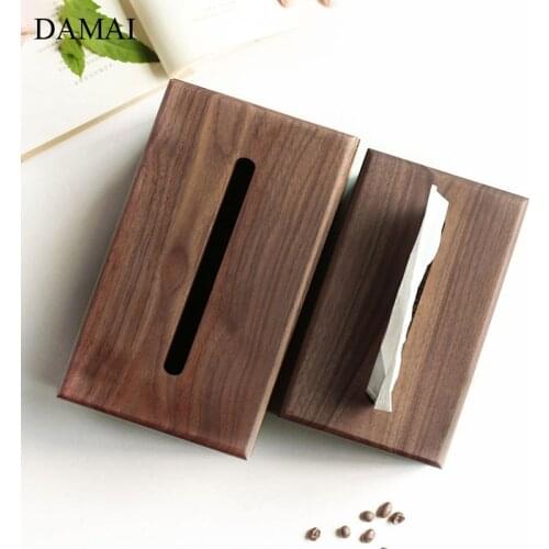 Black Walnut Tissue Boxes Cover Simplicity Wood Paper Storage Box Dining Table Napkin Holder Living Room Decoration Ornaments