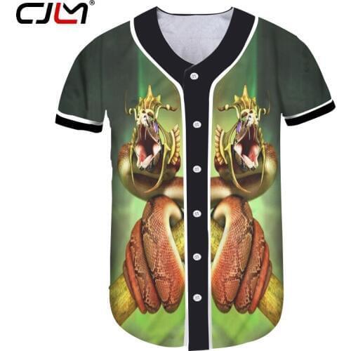 CJLM 2019 Plus Size Baseball Shirt Unisex Helmet Snake Design Oringinal Sample Dropshipping Hip Hop Streetwear