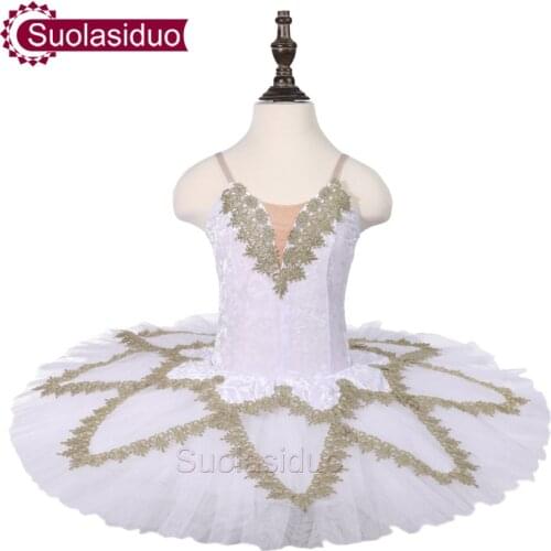 Children White Ballet Tutu Stage Wear Girls Dancewear Kids Ballet Dance Performance Competition Costumes Adult Ballet Skirt