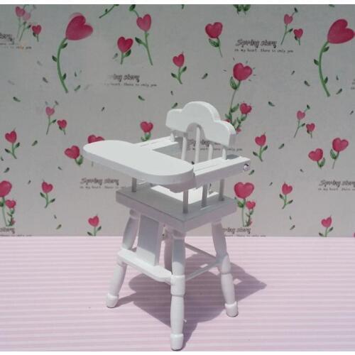 G05-X4649 children baby gift Toy 1:12 Dollhouse mini Furniture Miniature rement wooden High chairs for baby 1pcs