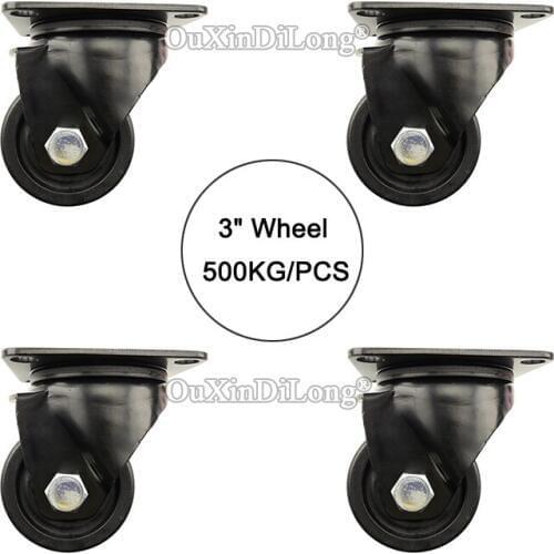 DHL Shipping 4PCS 3" Heavy Duty Wheels Load Bearing 500kg/pcs Casters Industrial Wheels Universal Wheel JF1642