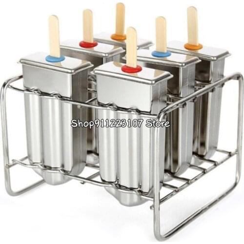 Popsicle Mold Stainless Steel Ice Cream Mold with Popsicle Holder Rack Ice Lolly Mold Homemade Frozen Lolly Popsicle Maker