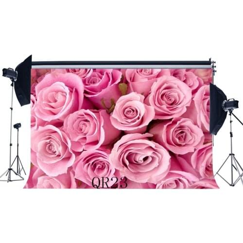 Photography Backdrops Fancy Blooming Fresh Pink Rose Flowers Valentines Day Background Photo Studio Prop QR23