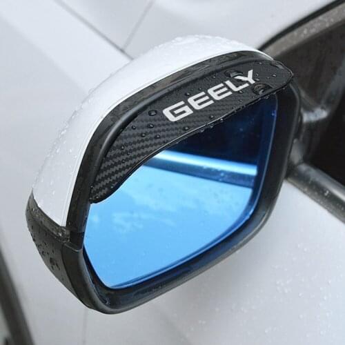 2pcs Flexible PVC Rearview Mirror Cover Rain Shade Rainproof Blades Pad For Geely Car Back Mirror Eyebrow Exterior Accessories