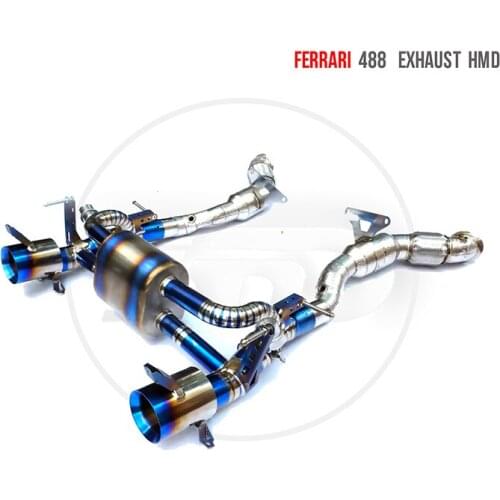 Titanium alloy exhaust Downpipe modified for Ferrari 458 488 F430 SC professional parts modified valve exhaust