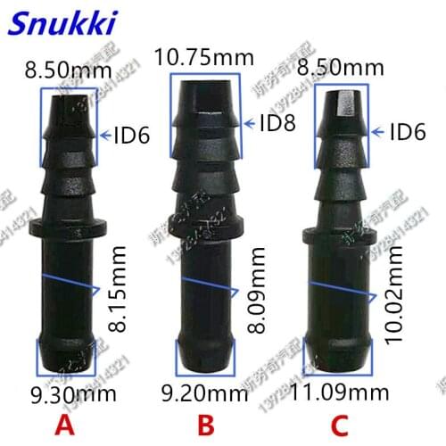 ID6 ID8 general universal auto Fuel line quick connector black color plastic male connector adaptor 5pcs a lot