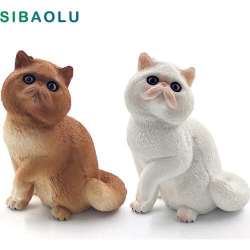 Simulation Persian cat Animal model figurine home decor miniature fairy garden decoration accessories modern figure statue toys