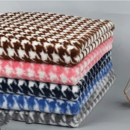 Imitation Rabbit Fur Fabric Swallow gird Pattern Soft fausse fourrure Plush Fabric For Sewing Bag Coat Shoes 1MX1.6M