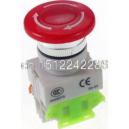 2PCS 10A CNC Emergency Stop Mushroom Pushbutton Switch