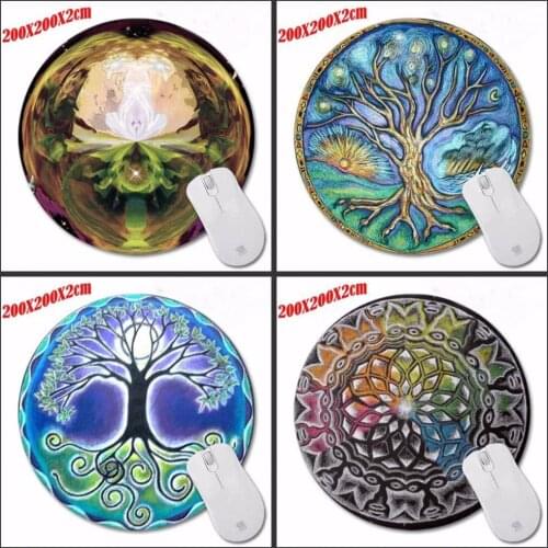 Blue Electric The Tree Of Life Customized Computer Notebook Round Mouse Mat High Quality Resistant Dirt 200*200*2m Mouse Pad
