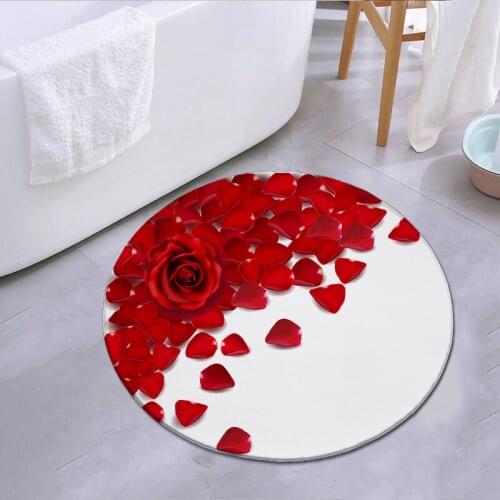 Rose Petal Pattern Floor Mat Hallway Carpets and Rugs for Bedroom Living Room Kitchen Bathroom Anti-Slip Floor Mats