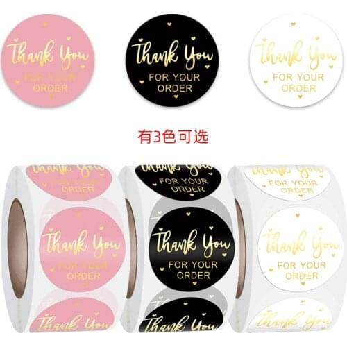 500pcs Round Labels Kraft Paper Thank You Sticker Dragees Candy Bag Flower Gift Box Cake Boxes and Packaging Wedding Stickers