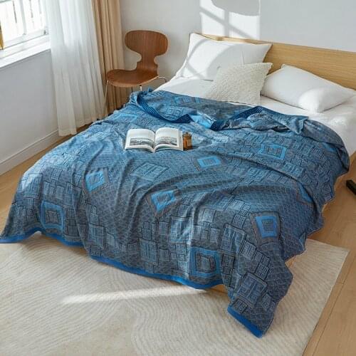 2021 Summer bamboo fiber blanket gauze towel quilt summer cold feeling ice silk blanket nap summer cool quilt comforter