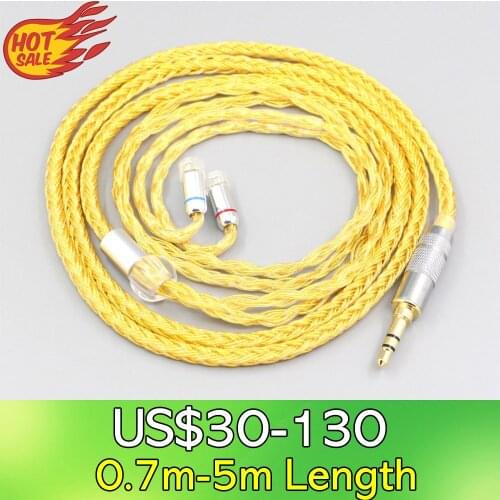 LN007363 16 Core OCC Gold Plated Braided Earphone Cable For Sennheiser IE8 IE8i IE80 IE80s Metal Pin