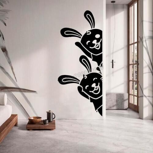 Lovely Rabbit Wall decal Bunny decal Hare Lapine Wall Sticker Baby Kids Room Decoration Design Vinyl Wall Decor Sticker B281