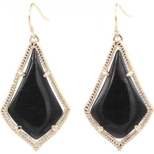 Fashion Cateye Stone inside Water Drop Earrings for Women