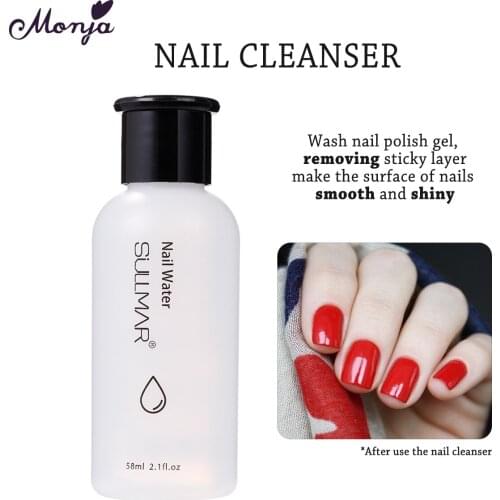 Monja 1pcs 58ml Nail Art Remover Liquids Nail Polish UV Gel Remove Sticky Layer Enhance Shiny Effect Nail Cleanser Manicure Tool
