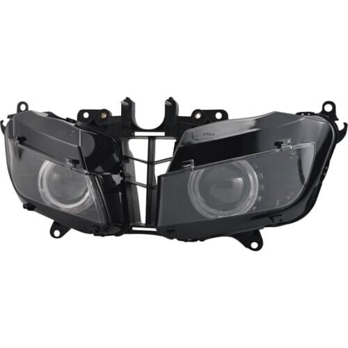 Motorcycle HID Bi-Xenon Projector Conversion Headlight Assembly L/H Beam White Angel Eyes LED Head Lamp For Honda CBR600RR 13-18