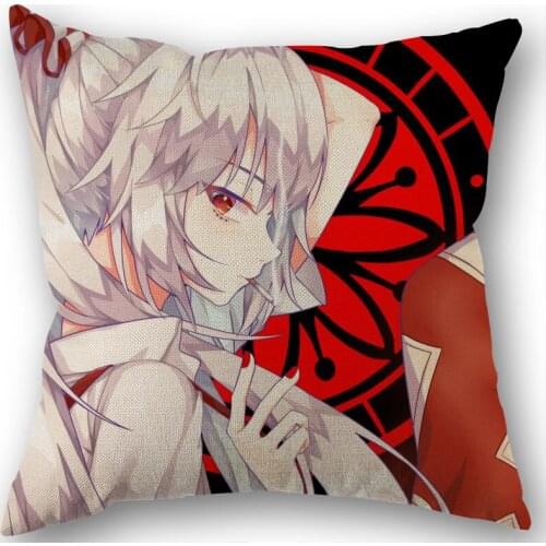 Anime Fujiwara No Mokou Pillow Covers Cases Cotton Linen Zippered Square Decorative Pillowcase Outdoor,Office,Home Cushion
