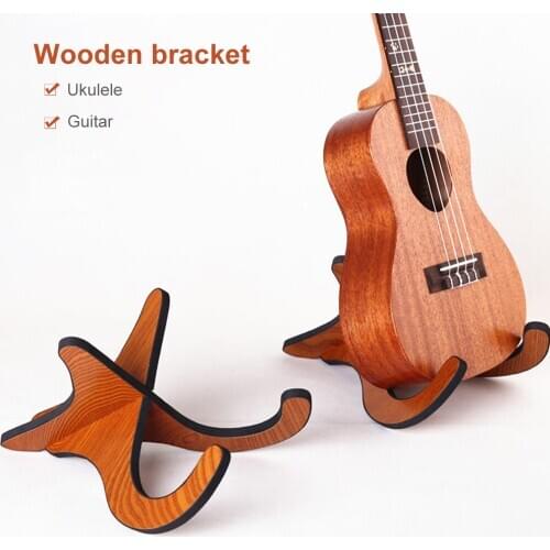 Portable Ukulele Wooden Foldable Holder Stand Collapsible Vertical Guitar Guitar Bass Violin Display Stand Rack Accessories