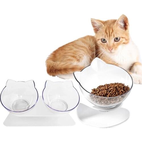 Orthopedic Cat Bowl Double Bowls With Raised Stand Pet Cat Food Bowl For Cat water Bowl Pets Dogs Feeders Non-slip Pet Supplies
