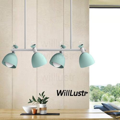 Macaron color candy pendant lamp color metal frame cute child room loft Bar suspension Light bird on trunk hanging lighting