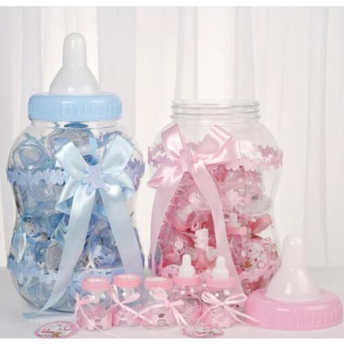 Transparent Milk Bottle Shape Candy Box Baptism Christening Gift Birthday Party Favors