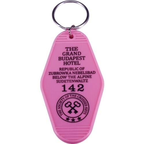 Pink Black Print - The Grand Budapest Hotel Keytag inspired by the critically acclaimed film