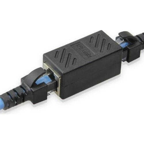 Network cable to connector RJ45 straight through head cable extension double pass Cat.5e adapterl 2x RJ45 F/F 8P8C Female