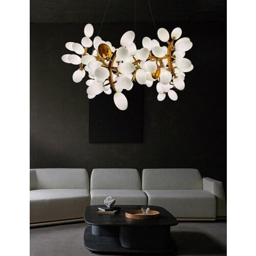 Modern Gold Led Chandelier with Bunch of Grapes Luxury G4 Pendant Lamp for Living Room Hotel Hall Decor Fixtures Hanging Lights