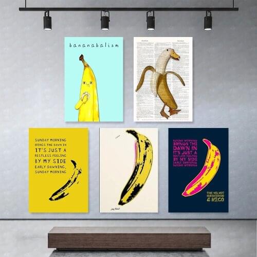 Modern Graffi Style Creativity Banana Pop Art Canvas Printings Street Prints Wall Art Pictures for Living Room Home Decoration