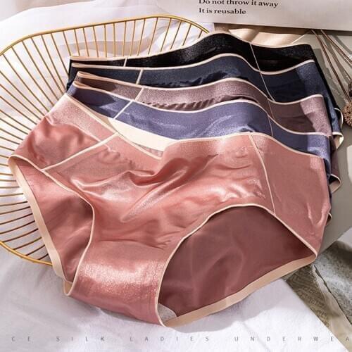 Wasteheart Women Fashion Pink Cotton Mid Waist Panties Slik Underwear Seamless One-Piece Lingerie Underpants Briefs M L