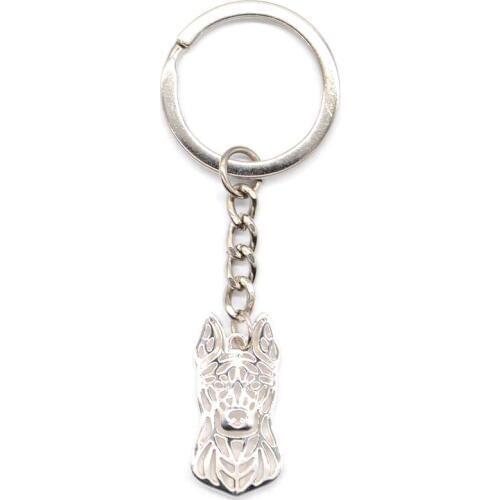 Womens Pet Dog Shaped Key Chains Hollow Out Dutch Shepherd Key Chains