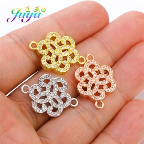 Juya DIY Women Bracelet Necklace Earrings Making Accessories Handmade Gold/Rose Gold Decorative Connector Charms Supplies
