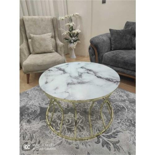 Gold Hourglass Mid Coffee table marble Patterned Unbreakable Glass журнальный столик mesa auxiliar table basse de salon
