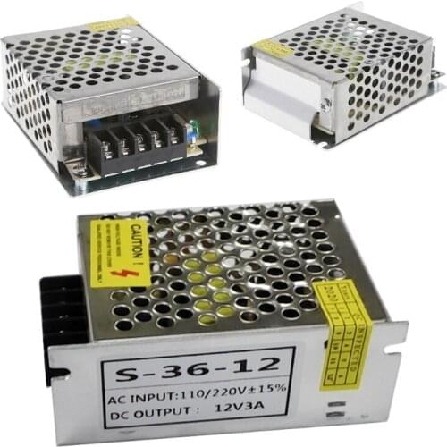 AC 100-260V To DC 12V 3A 36W Switch Power Supply Driver Adapter LED Strip Light