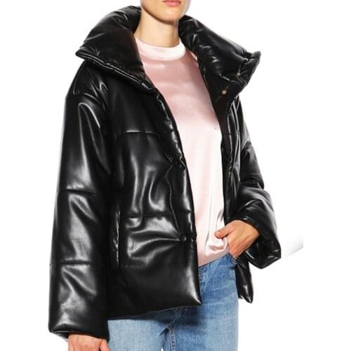 2020 New Autumn Winter Coats Europe and America Ladies Thick Cotton Jackets Womens Leather Parkas Coat Short Outerwear b611
