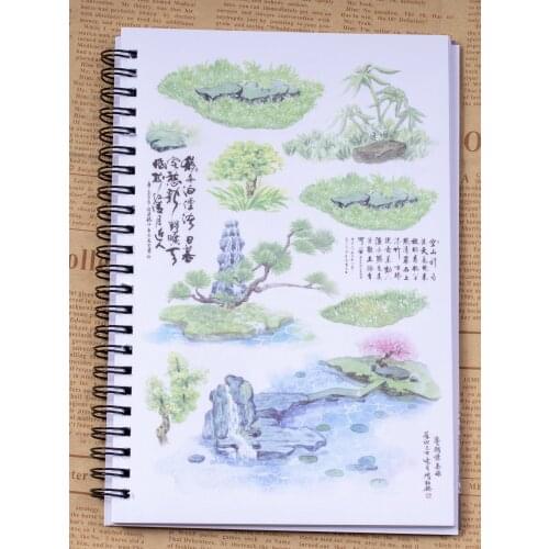 A5 Landscaping Journal Sticker Book Cutting Tearing Washi Tape Sky Architecture Antique