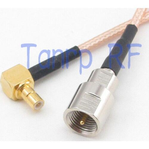 8in FME male plug to SMB male right angle RF adapter connector 20CM Pigtail coaxial jumper cable RG316 extension cord