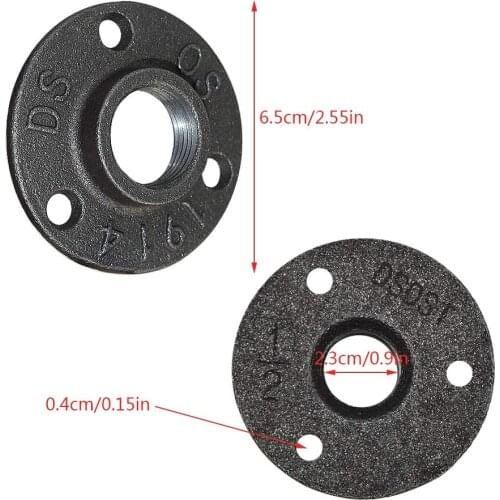 8pcs Iron Pipe Fittings Wall Mount Floor Antique DN20 Sand Blasting Floor Flange