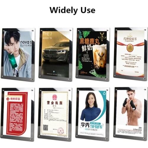 A4 Letter Size Magnetic Self Adhesive Business Poster Picture Photo Certificate Document Display Frame Sign Holder Frame