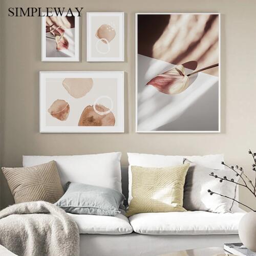 Abstract Canvas Painting Flower Botanical Poster Nordic Art Floral Print Wall Decoration Picture Modern Home Living Room Decor
