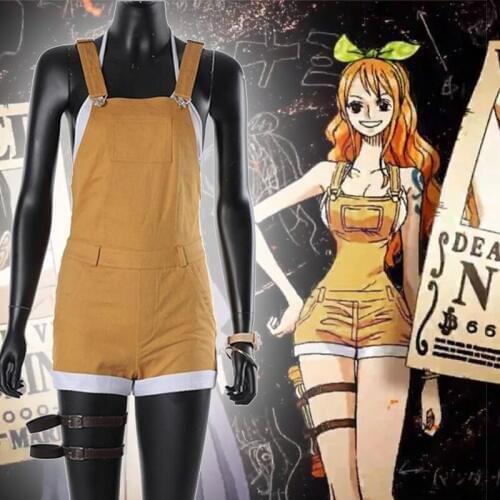Anime Comic One Cosplay Costumes Nami Cosplay Costume Uniforms Clothes Suits Orange Jumpsuits overalls dungarees rompers Hot