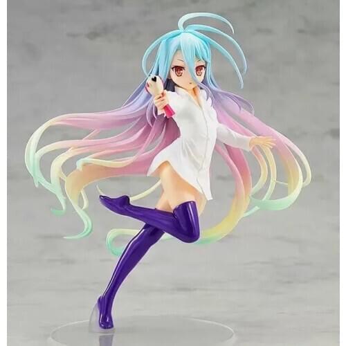 Anime NO GAME NO LIFE Shiro Jibril Action Figure 1/7 Kneeling White Sniper Ver. PVC Collection Model Dolls Toys Gifts