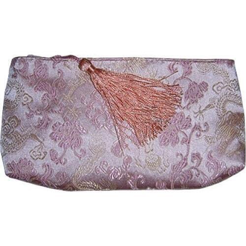 Tassel Large Zipper Purse Gift Bag for Jewelry Travel Storage Silk Cell Phone Wallet Necklace Cosmetic Packaging Bag 10pcs/lot