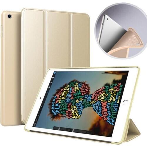 50pcs/lot For iPad Air 2 Air 1 Case 2018 9.7 Funda Silicone Soft Back 2017 Pu Leather Smart Cover Case for iPad Pro Case